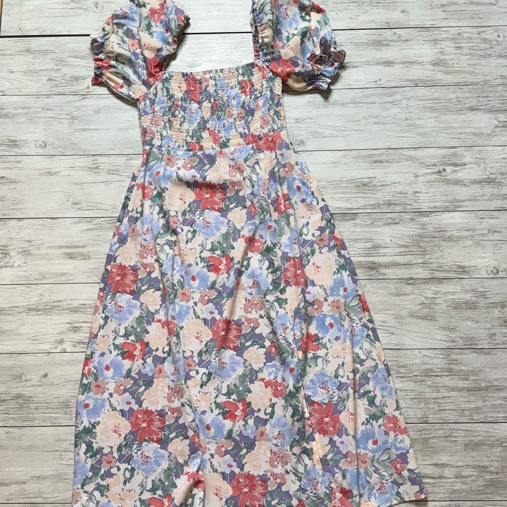 Astr Pink and Purple Midi Dress
